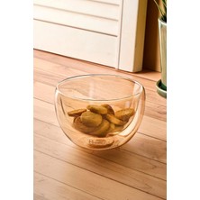 Perotti Cidar Amber Çift Cidarlı Kase 550 ml Çok Amaçlı Dekoratif Ergonomik Sunum Organizer