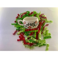 Prehistorik Dükkan Kabartma Çiçek Desenli Fincan