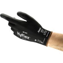 Ansell Hyflex 48-101 Mekanik ve Çok Amaçlı Koruma Siyah Pu Kaplı Iş Eldiveni - 4131A - 13G (K)
