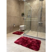 Doğuş Peluş Halı Batik Tavşan Fuşya Kaymaz Tabanlı 2'li Banyo Halısı Seti
