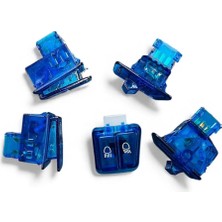 MOTORKİT MK Mavi Düğme Seti 5 "li Scooter 50 - 80 - 100 - 110 - 125 - 150 / Sinyal+Marş+Far+Korna+Uzun+Kısa - Motorkit Mk