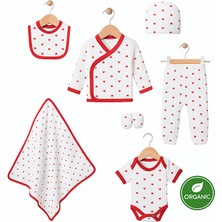 Nexvora Kız Bebek Minik Kalp Baskılı 7 Parça Zıbın Seti – 0-3 Ay Yenidoğan Hastane Çıkışı Set