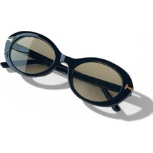 Ren Eyewear Siena Kadın Siyah çerçeve modern popüler Oval Güneş Gözlüğü – Aksesuar Detaylı Uv400