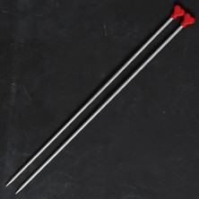 Marsilyan Addı Kalpli 5mm 40CM Klasik Alüminyum Örgü Şişi -