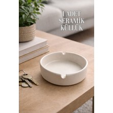Rotanev Mat Seramik Kül Tablası Sade Yuvarlak Kül Tabağı Küllük 10 cm
