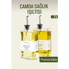 TD Cam Yağdanlık Seti 2’li Gümüş– 500 Ml, Sızdırmaz Kapaklı, Etiketli Şişe