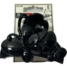 Özel Lastik Kelebek Kabartmalı Büyük Boy Siyah Mandal Toka