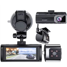 Yollayenilensin K17 4K Araç Kamerası Çift Lens Wifi Gps 3.16'' IPS Ekranlı Ir Gece Görüş 128GB Kartlı Dashcam