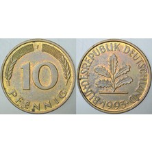 Banknoting Almanya 10 Pfennıg 1993 F.