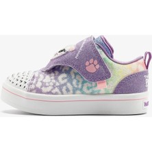 Skechers Twi-Lites-Twinkle Pets Kids Light Sneaker Cırt Cırtlı Işıklı Sesli Çocuk Ayakkabısı Mor