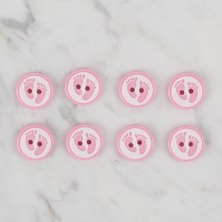 İlk El Grup Loren Crafts Pembe 8 Li Ayak Izi Düğme - 436