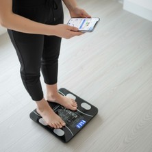 Marsilyan Dijital Baskül Yağ Ölçer Fonksiyonlu Akıllı Baskül Bluetooth Bağlantılı Tartı