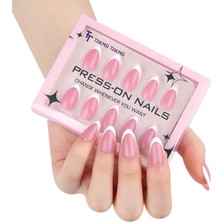 Takma Takma MKBD1720 Kısa Badem Standart Beden 30'lu Tekrar Kullanılabilir Protez Takma Tırnak