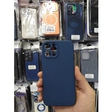 Elixem İphone 12 Pro Max Uyumlu Lacivert Rubber Silikon Esnek Kamera Korumalı Kılıf