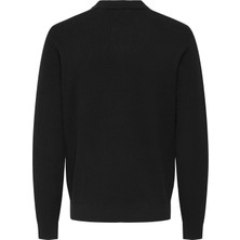 Only & Sons Onsphıl Reg 12 Struc Splıt Neck Knıt Erkek Black Kazak - 22035120