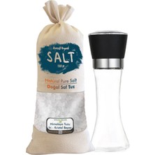 Zencefil Organik İri Himalaya Tuzu Bez Torbada Beyaz Renk 1 Kg. + Seramik Bıçaklı Değirmen Tuz/Baharat Değirmeni