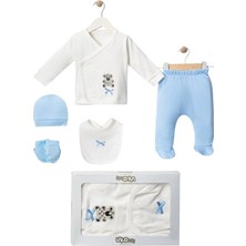 Nexvora Ayıcık Desenli Kutulu 5’li Set Yenidoğan Hastane Çıkışı Seti