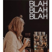 Blah Blah Blah Neon LED Aydınlatma Gece Lambası Parti Süsü Işıklı Duvar Dekor 60 cm