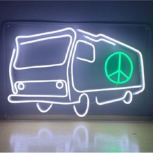 Hippy Van Hipi Karavanı Neon LED Işık Gece Lambası 60 cm