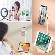 İlk El Grup Masa Üstü Tablet ve Telefon Tutucu Plastik Aparat Beyaz Telefon Standı