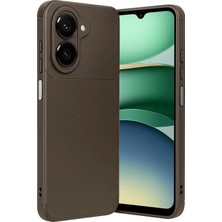 Techno Guru Redmi A5 4g Kılıf Karbon Desenli Şık Darkon Premium Silikon Kapak-Kahve