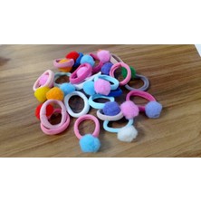 Şehrazat Handmade Tasarım 10 Lu Renkli Pomponlu Lastik Saç Tokası