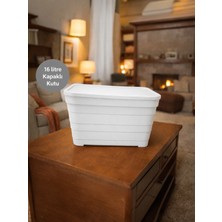 Nesto Home Çok Amaçlı 16 Litre Kapaklı Saklama Kutusu, Ev & Ofis Düzenleyici