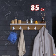 Modilayn Kedi Serisi 5’li Banyo Askısı Seti | 81,4X18CM 15 Kancalı Raflı Düzenleyici Yer Tasarrufu