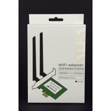 Alfatech W130 Pcı-Express 300 Mbps Çift Antenli Kablosuz Wi-Fi Adaptör