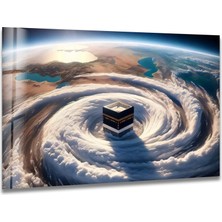 Myphotostation Bulutlarla Çevrili Kabe Dekoratif Temperli Cam Tablo, Modern Uv Baskılı Duvar Tablosu, Salon ve Ofis Için Şık Duvar Dekoru