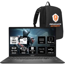 MSI Msı Modern 15 Intel Core I5 1334U 32GB 1tb SSD 15.6" Fhd W11P Taşınabilir Bilgisayar & Per4 Çanta F13MG869XTRP428