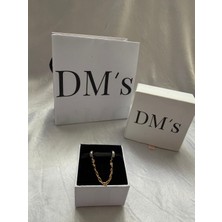 DMs Silver Uzun Gold Zincirli Güvenlik Zinciri Gümüş Charm'ı