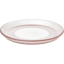 Ikea Havsgadda Tatlı Tabağı Şerit Deseni-Pembe 21 cm