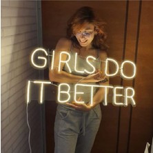 Girls Do It Better /  Kızlar Daha Iyi Yapar / We Can Do It ! Neon LED Işık Girls Gece Lambası 70 cm