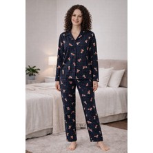 Pemilo Kadın 0595 Uzun Kol Süet Pijama Takımı