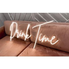 Drink Time / Içmek Zamanı Neon LED Işık Gece Lambası 70 cm