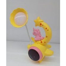 Bi Seyyar Çocuk Odası Ay ve Unicorn Desenli Gece Lambası