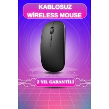 Bi Seyyar Kablosuz Mouse Fare Şarjlı Bluetooth Wireless Çift Modlu Sessiz