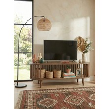 İSK Orman Ürünleri Modern Ahşap Tv Ünitesi – Açık Raflı, Kitaplıklı, Dekoratif Konsol