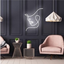 Tek Çizgi Single Line Kadın Silüet Sanatsal Gece Lambası
