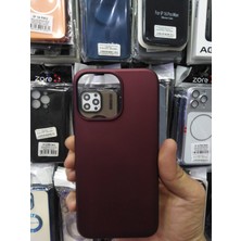 Elixem İphone 14 Pro Max Uyumlu Mürdüm Rubber Silikon Esnek Kamera Kısmı Açık Kılıf