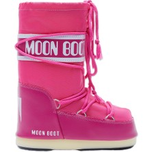 Moon Boot Icon Kadın Pembe Kar Botu Poliamid Malzeme Bağcıklı Kışlık Su Geçirmez Özellik