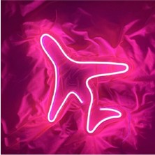 Uçak Neon LED Işık Gece Lambası 40 cm