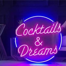 Coctails & Dreams / Kokteyller & Hayaller Neon LED Işık 60 cm