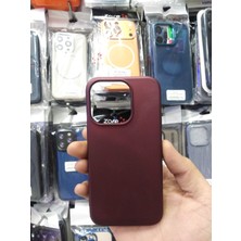 Elixem İphone 14 Pro Uyumlu Mürdüm Rubber Silikon Esnek Kamera Kısmı Açık Kılıf