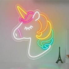 Unicorn Tek Boynuzlu At Pony Neon LED Işık Gece Lambası 50 cm