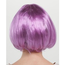 Bi Seyyar Düz Kesim Küt Parti Peruğu Rose Pembe