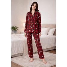 Pemilo Kadın 0606 Uzun Kol Süet Pijama Takımı