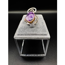 NC Larimar Gümüş Ametist Taşlı Yüzük 925 Ayar Yüzük