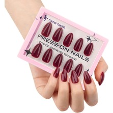 MKBD1727 Kısa Badem Standart Beden 30'lu Tekrar Kullanılabilir Protez Takma Tırnak